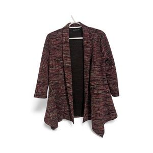 Travel Elements Lightweight Black and Purple Open Front Cardigan